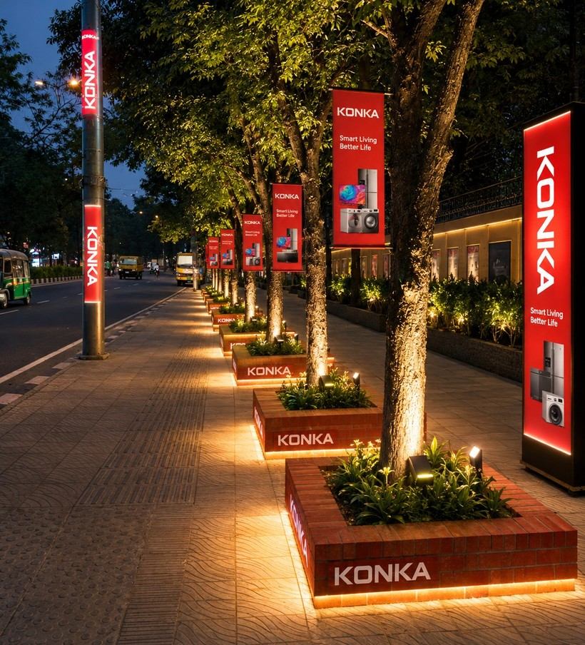 LED pole banner street advertising
