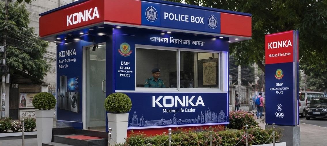 Konka branded Dhaka Metropolitan Police box