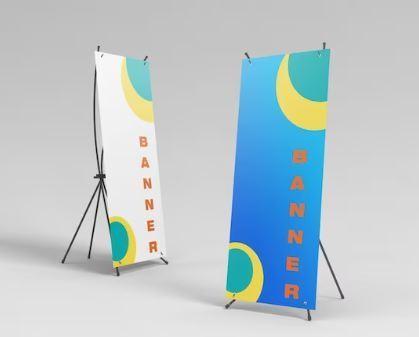 Pull-up X-banner standees