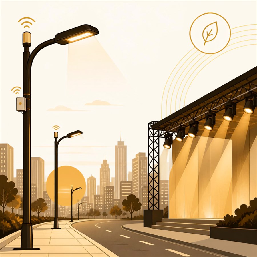 Smart street lighting and stage lighting, energy-efficient lighting solutions